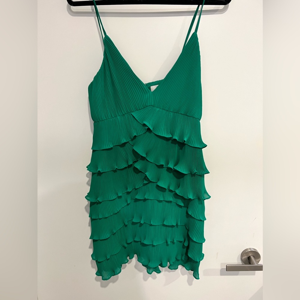 Frankie Ruffle Pleated Mini Dress Size Medium